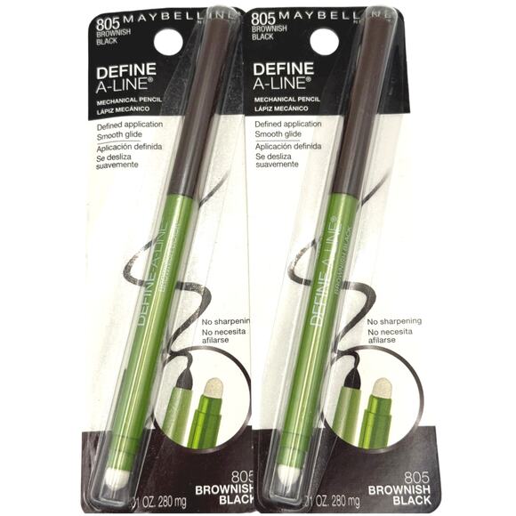 Maybelline Define-A-Line Eyeliner - Brownish Black - Lot of Two Pencils - Sealed - Picture 1 of 8